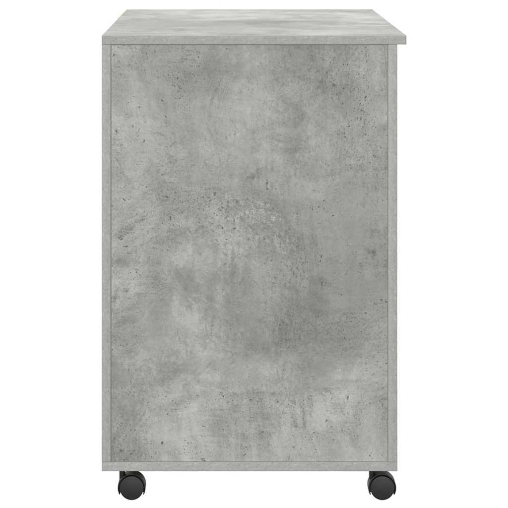 Bureau met Wielen Beton Grijs 91 x 50 x 77 cm Bewerkt hout