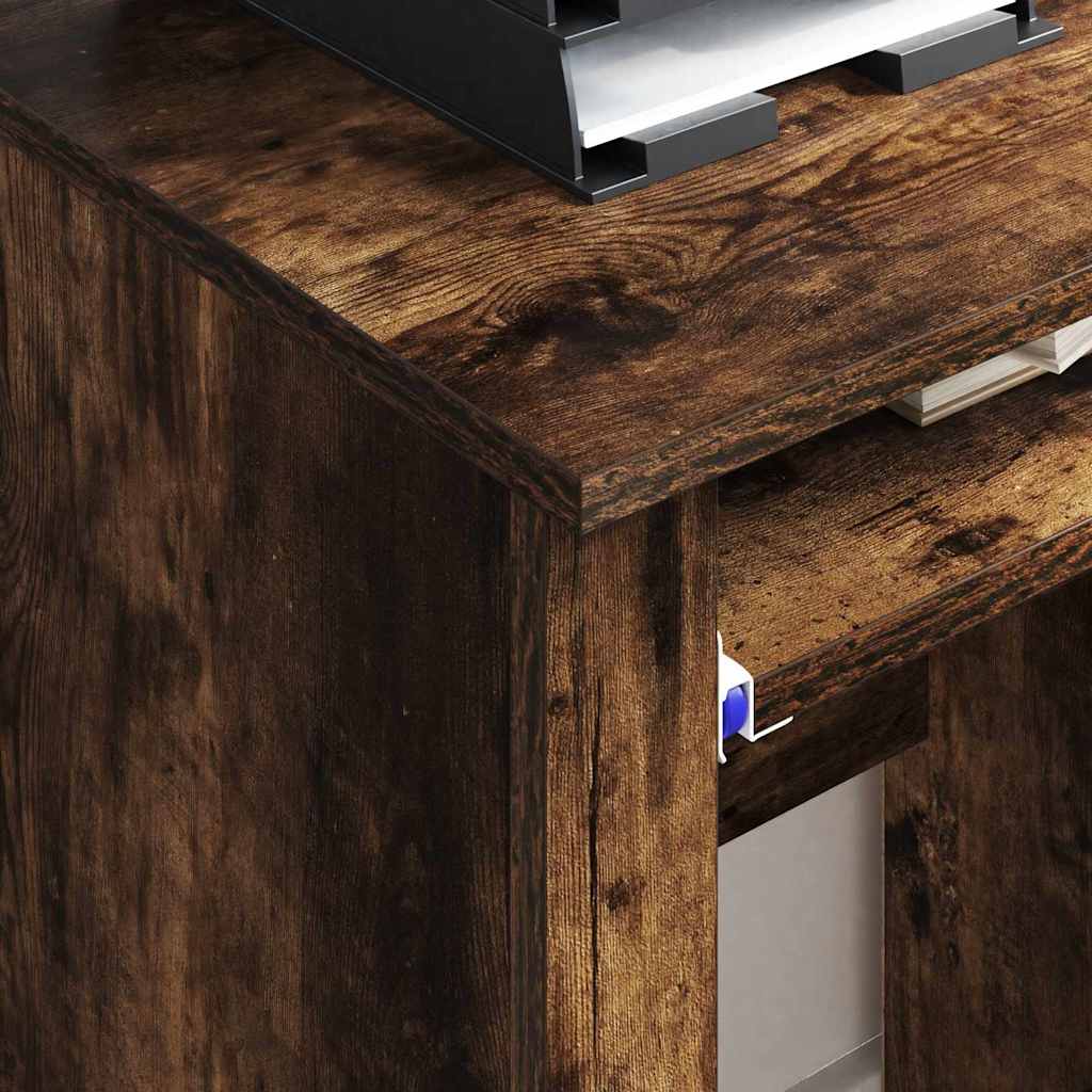 Bureau met Wielen Gerookt eiken 91 x 50 x 77 cm Bewerkt hout