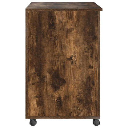 Bureau met Wielen Gerookt eiken 91 x 50 x 77 cm Bewerkt hout
