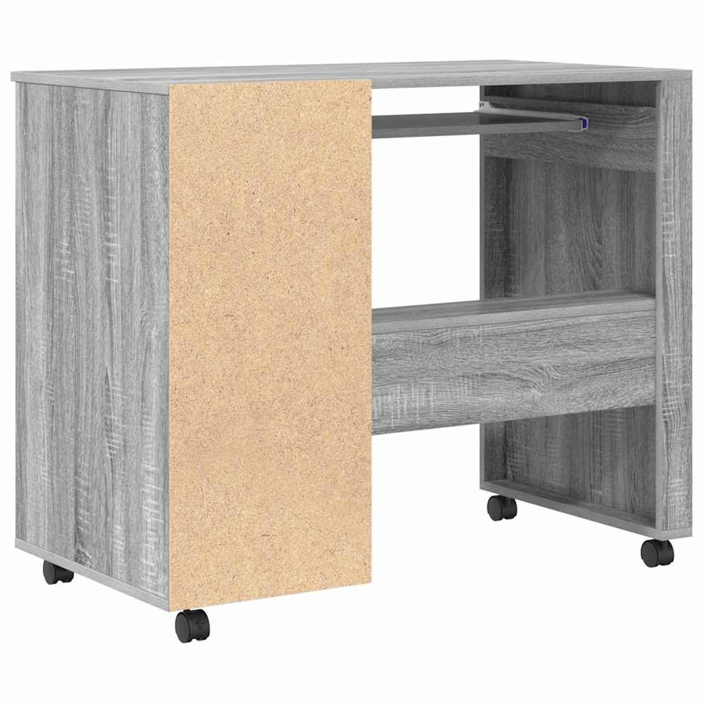 Bureau met Wielen Grijs Sonoma 91 x 50 x 77 cm Bewerkt hout