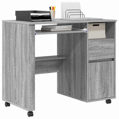 Bureau met Wielen Grijs Sonoma 91 x 50 x 77 cm Bewerkt hout