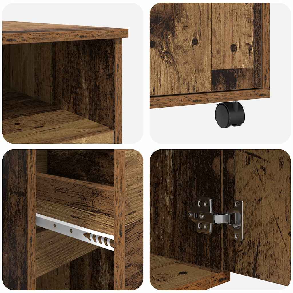 Bureau met Wielen Oud Hout 91 x 50 x 77 cm Bewerkt hout