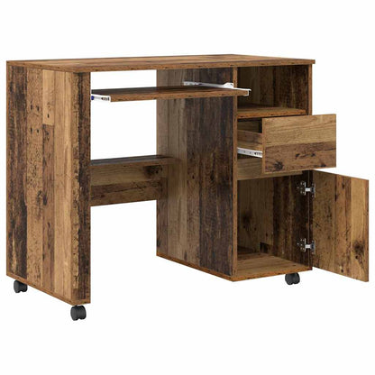 Bureau met Wielen Oud Hout 91 x 50 x 77 cm Bewerkt hout