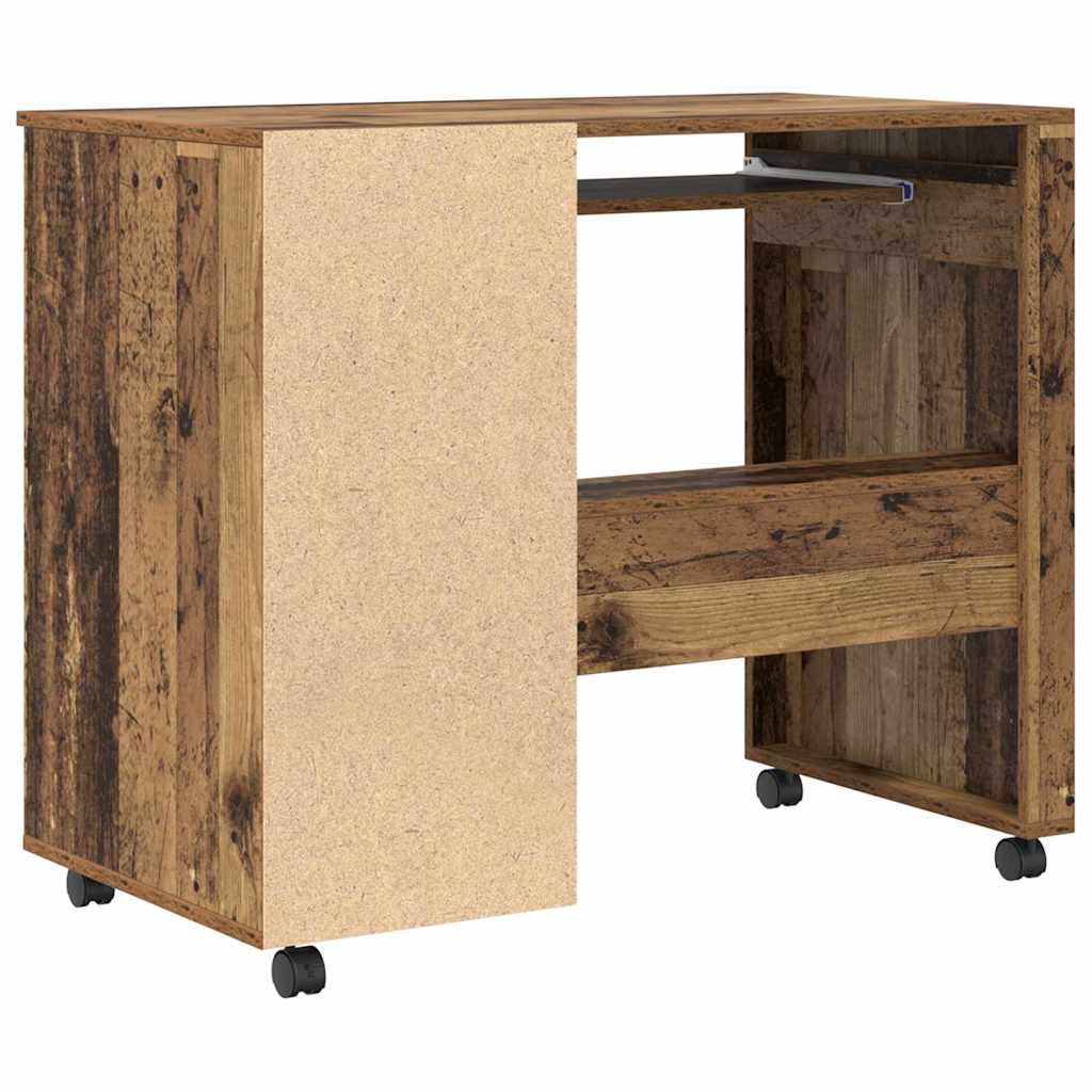 Bureau met Wielen Oud Hout 91 x 50 x 77 cm Bewerkt hout