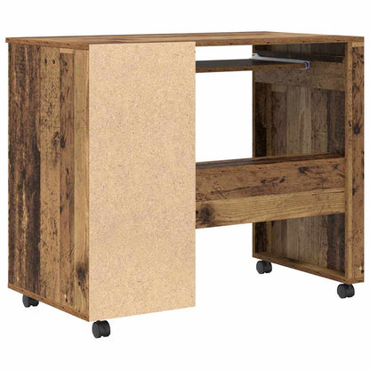 Bureau met Wielen Oud Hout 91 x 50 x 77 cm Bewerkt hout