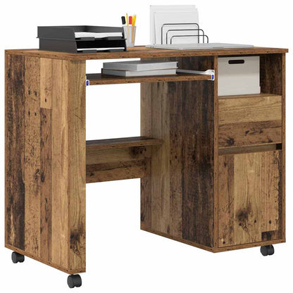 Bureau met Wielen Oud Hout 91 x 50 x 77 cm Bewerkt hout