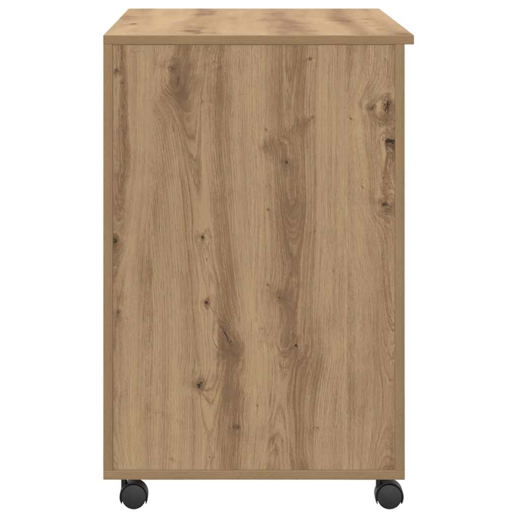 Bureau met Wielen Artisan Eiken 91 x 50 x 77 cm Bewerkt hout
