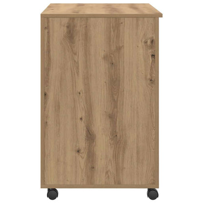 Bureau met Wielen Artisan Eiken 91 x 50 x 77 cm Bewerkt hout