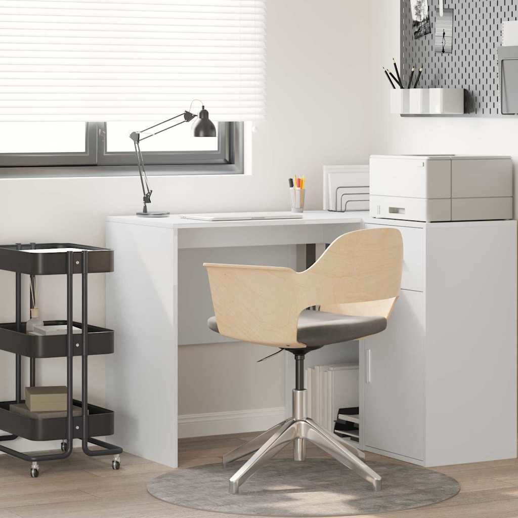 Bureau met plank met opslag Wit 102 x 50 x 75 cm Bewerkt hout
