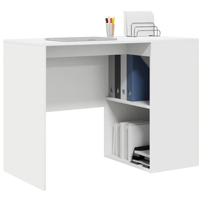 Bureau met plank met opslag Wit 102 x 50 x 75 cm Bewerkt hout