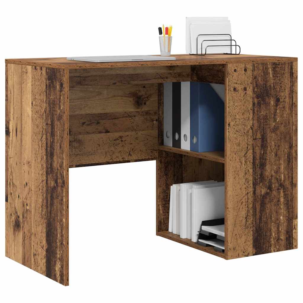 Bureau met plank Oud Hout 102 x 50 x 75 cm Bewerkt hout
