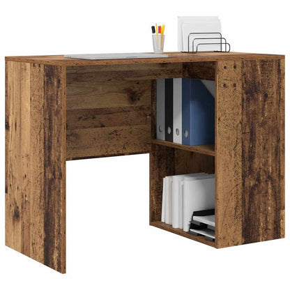 Bureau met plank Oud Hout 102 x 50 x 75 cm Bewerkt hout
