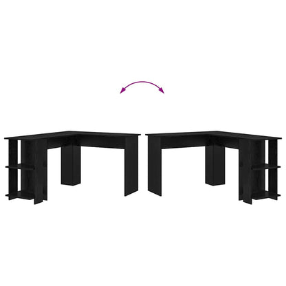 Hoekbureau Zwart Eiken 140 x 113,5 x 75 cm Bewerkt hout