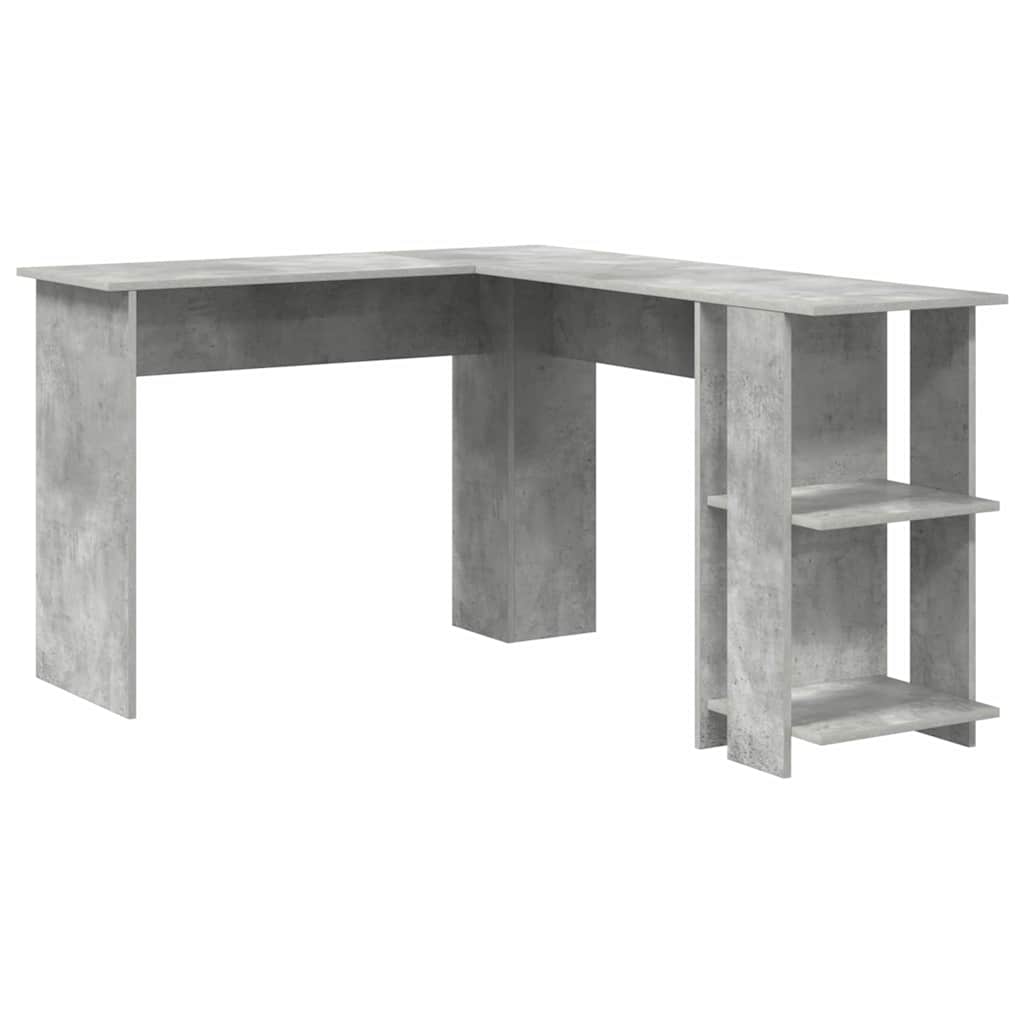 Hoekbureau Beton Grijs 140 x 113,5 x 75 cm Bewerkt hout