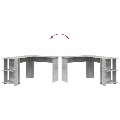 Hoekbureau Beton Grijs 140 x 113,5 x 75 cm Bewerkt hout