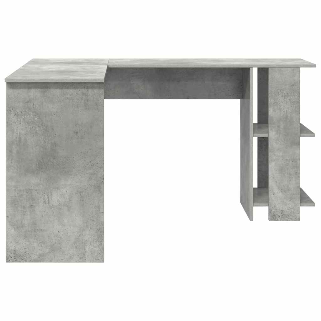 Hoekbureau Beton Grijs 140 x 113,5 x 75 cm Bewerkt hout