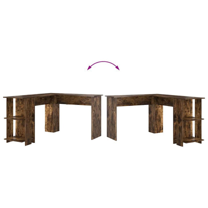 Hoekbureau Gerookt eiken 140 x 113,5 x 75 cm Bewerkt hout