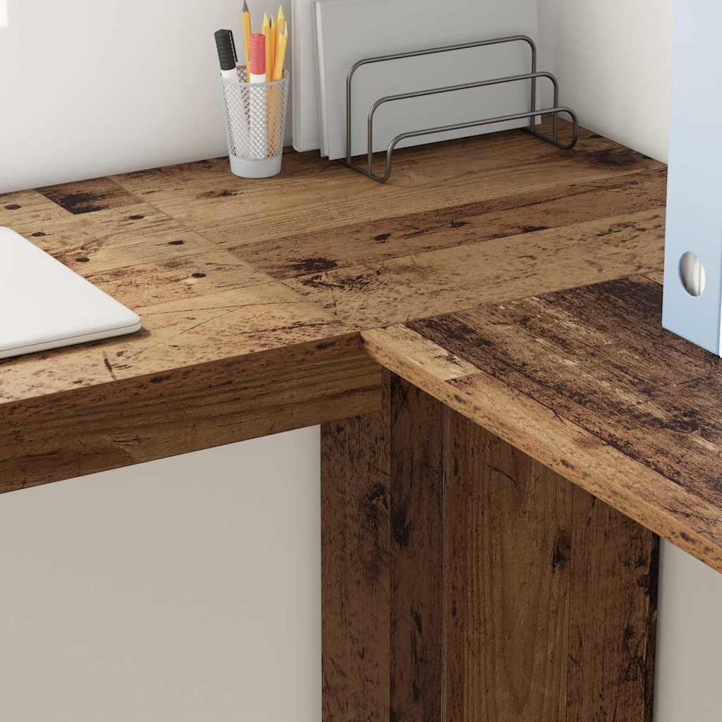 Hoekbureau met plank Oud Hout 140 x 113,5 x 75 cm Bewerkt hout