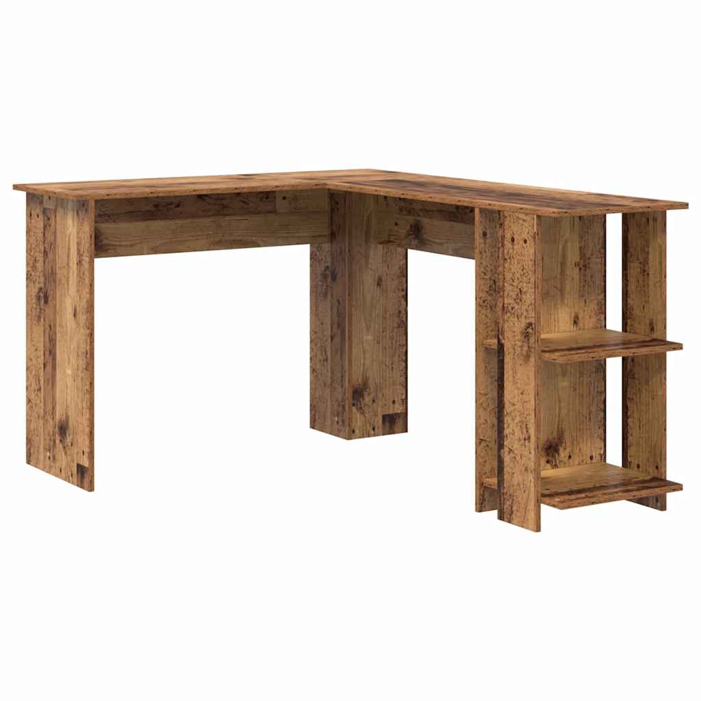 Hoekbureau met plank Oud Hout 140 x 113,5 x 75 cm Bewerkt hout