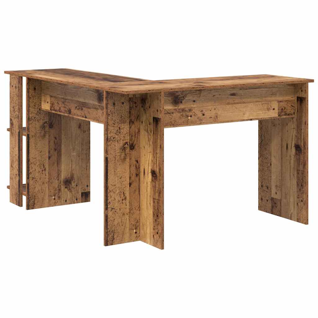 Hoekbureau met plank Oud Hout 140 x 113,5 x 75 cm Bewerkt hout