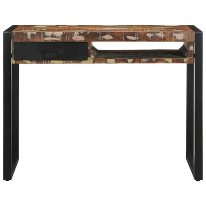 Desk 100x50x75 cm solid recycled wood multi-coloured