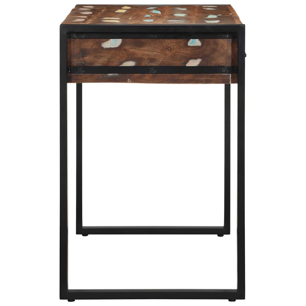 Desk 100x50x75 cm solid recycled wood multi-coloured