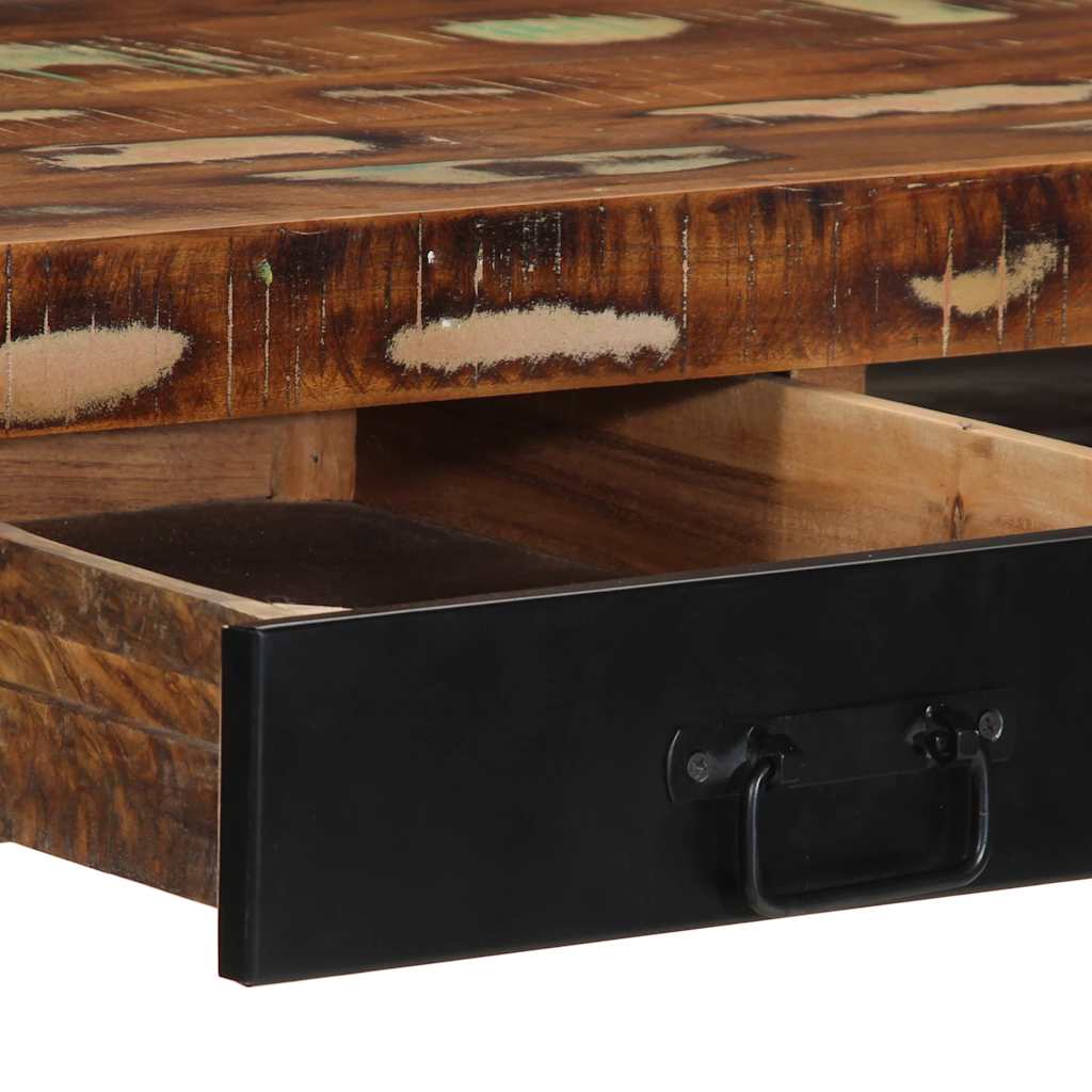 Desk 100x50x75 cm solid recycled wood multi-coloured