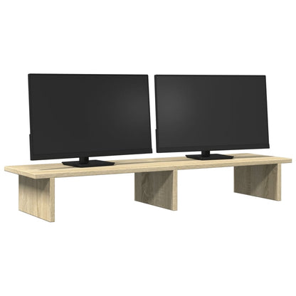 Monitorstandaard 100x27x15 cm bewerkt hout sonoma eikenkleurig