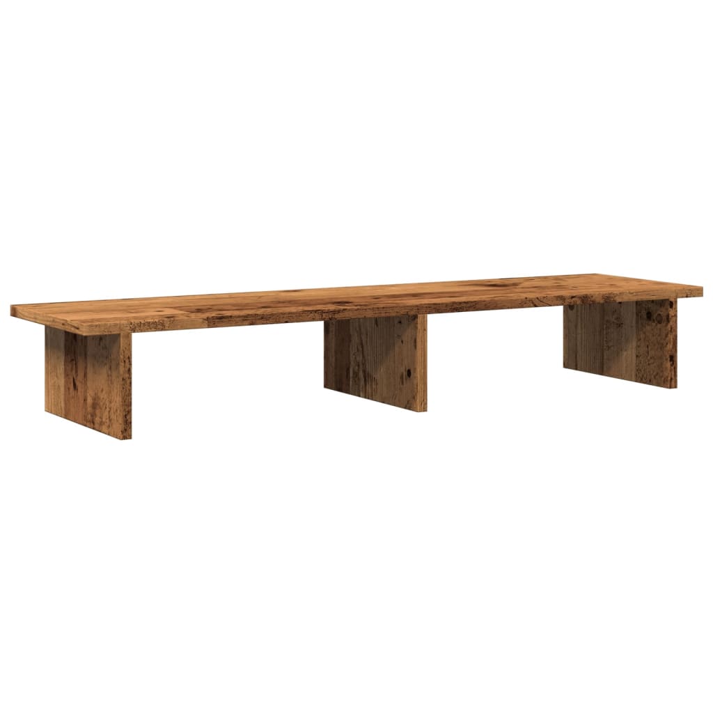 Monitorstandaard 100x27x15 cm bewerkt hout oud houtkleurig