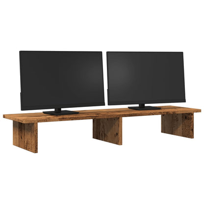 Monitorstandaard 100x27x15 cm bewerkt hout oud houtkleurig