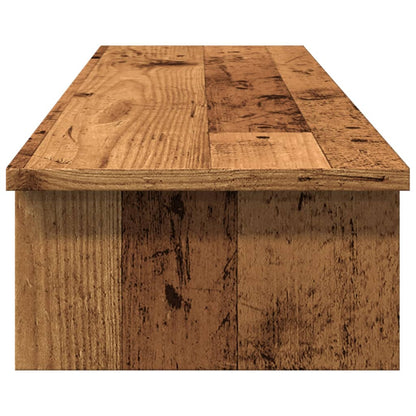 Monitorstandaard 100x27x15 cm bewerkt hout oud houtkleurig