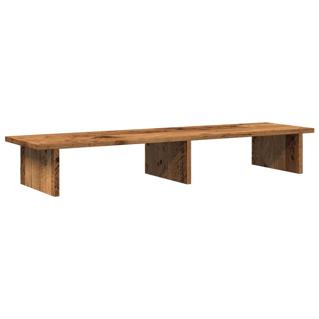 Monitorstandaard 100x27x15 cm bewerkt hout oud houtkleurig