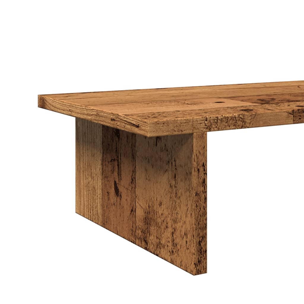 Monitorstandaard 100x27x15 cm bewerkt hout oud houtkleurig
