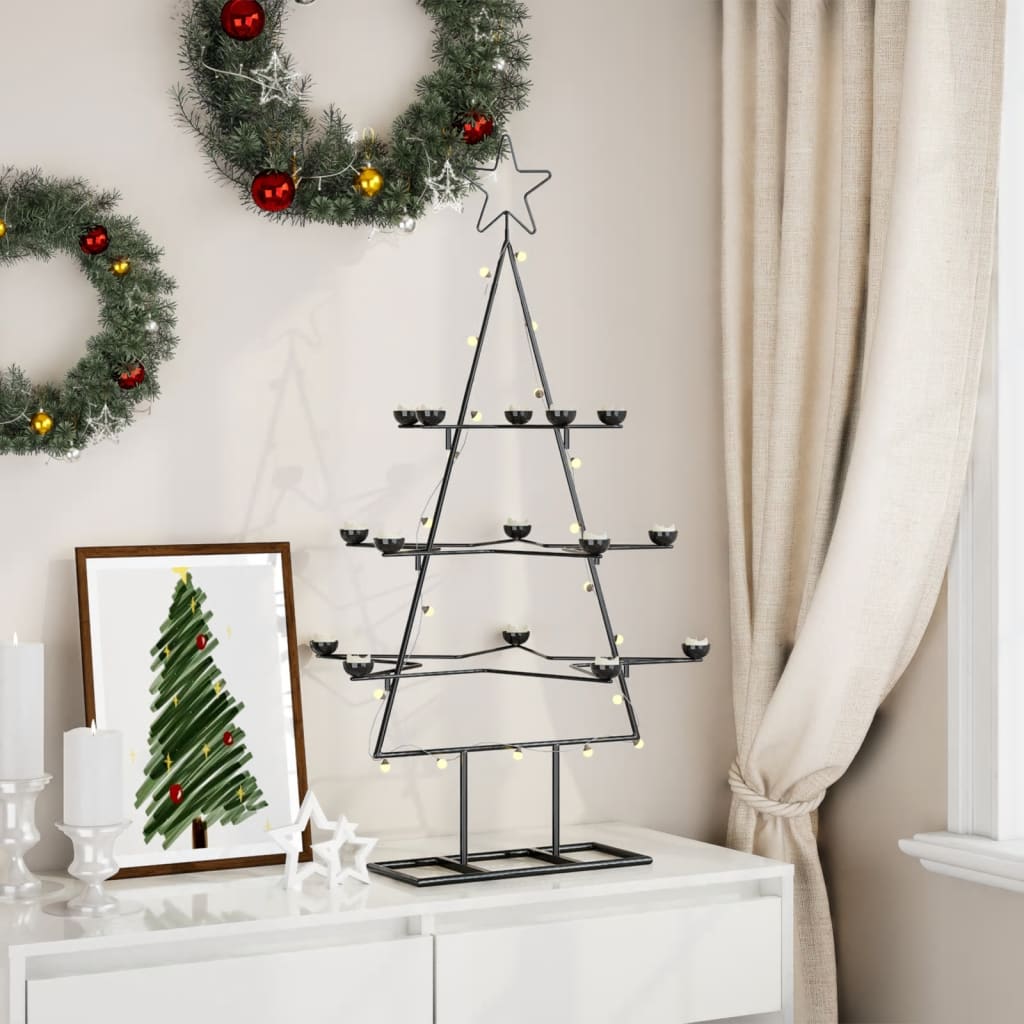 Christmas decoration Christmas tree 105 cm metal black