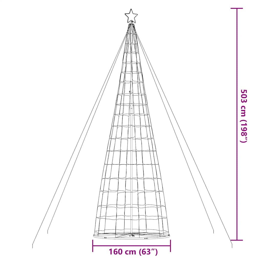LED-kerstboom 1534 LEDs koud wit 500 cm