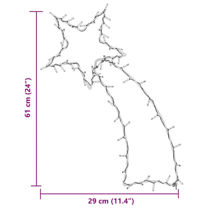 Christmas lights shooting star silhouette 80 LEDs warm white