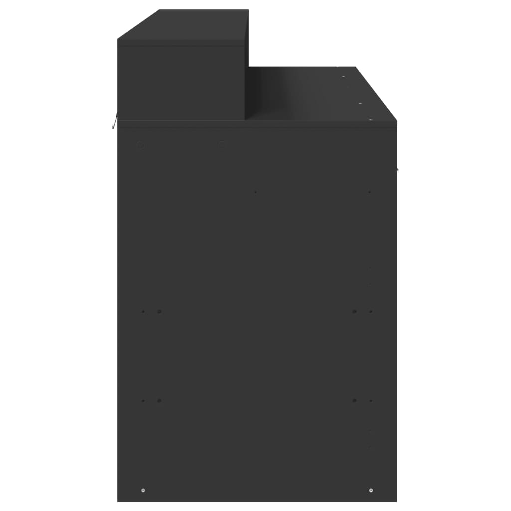 Desk with LED lighting 120x55x91 cm processed wood black