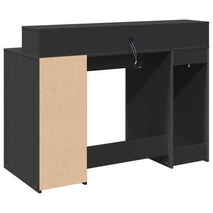 Desk with LED lighting 120x55x91 cm processed wood black
