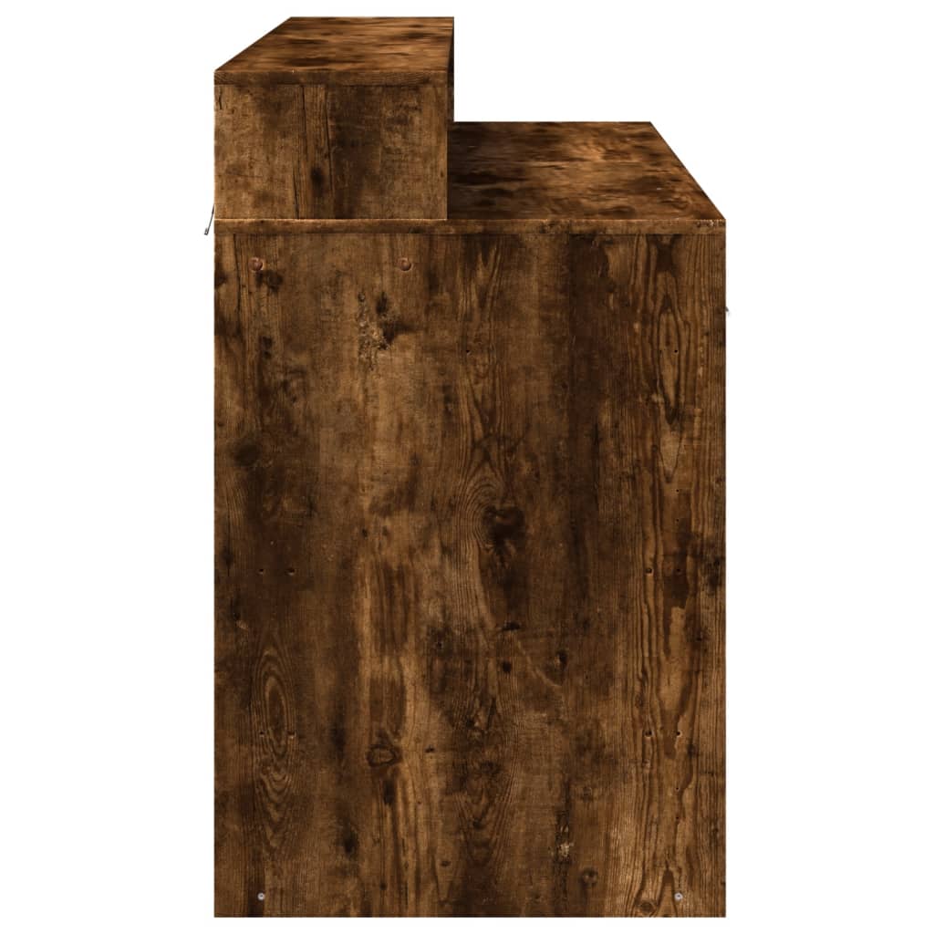 Desk with LED lighting 120x55x91 cm wood smoked oak color