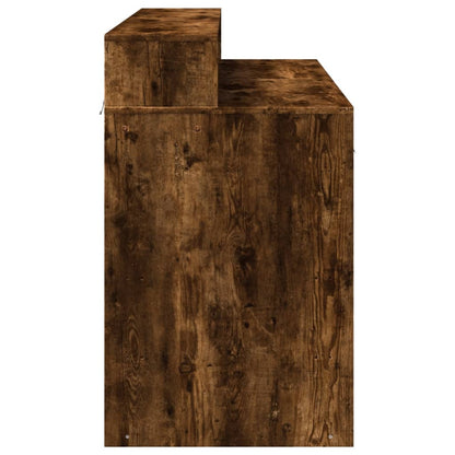 Desk with LED lighting 120x55x91 cm wood smoked oak color