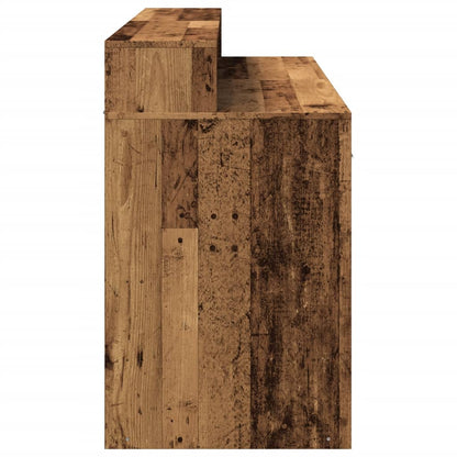 Desk with LED lighting 140x55x91 cm processed wood old wood