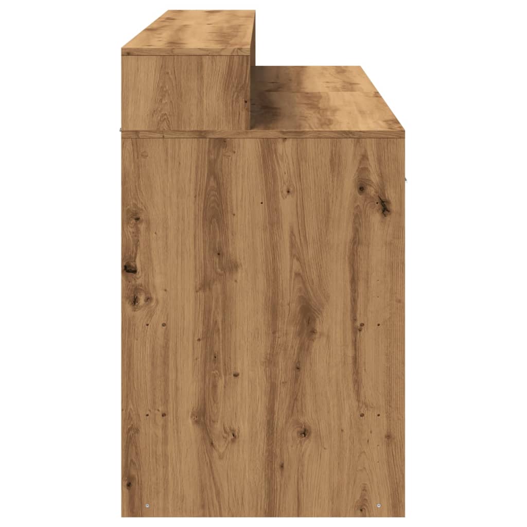 Bureau met LED-verlichting 140x55x91 cm hout artisanaal eiken