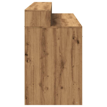 Bureau met LED-verlichting 140x55x91 cm hout artisanaal eiken