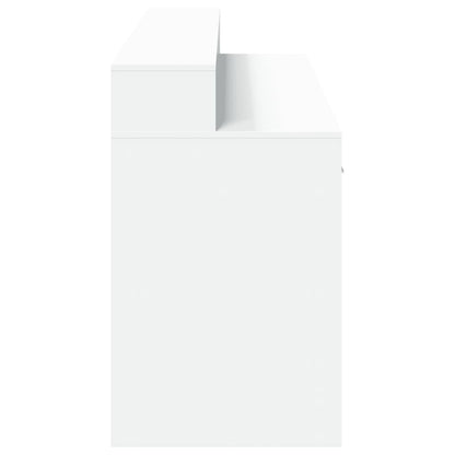 Desk with LED lighting 160x55x91 cm processed wood white