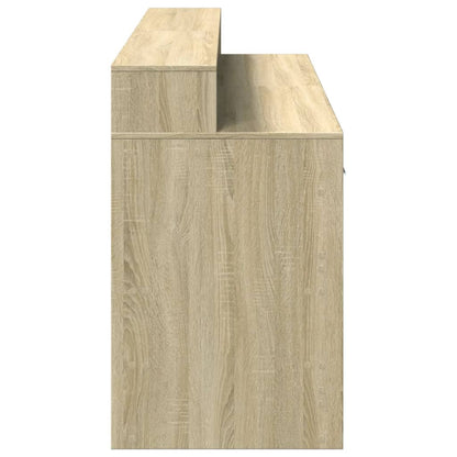 Desk with LED lighting 160x55x91 cm wood sonoma oak color