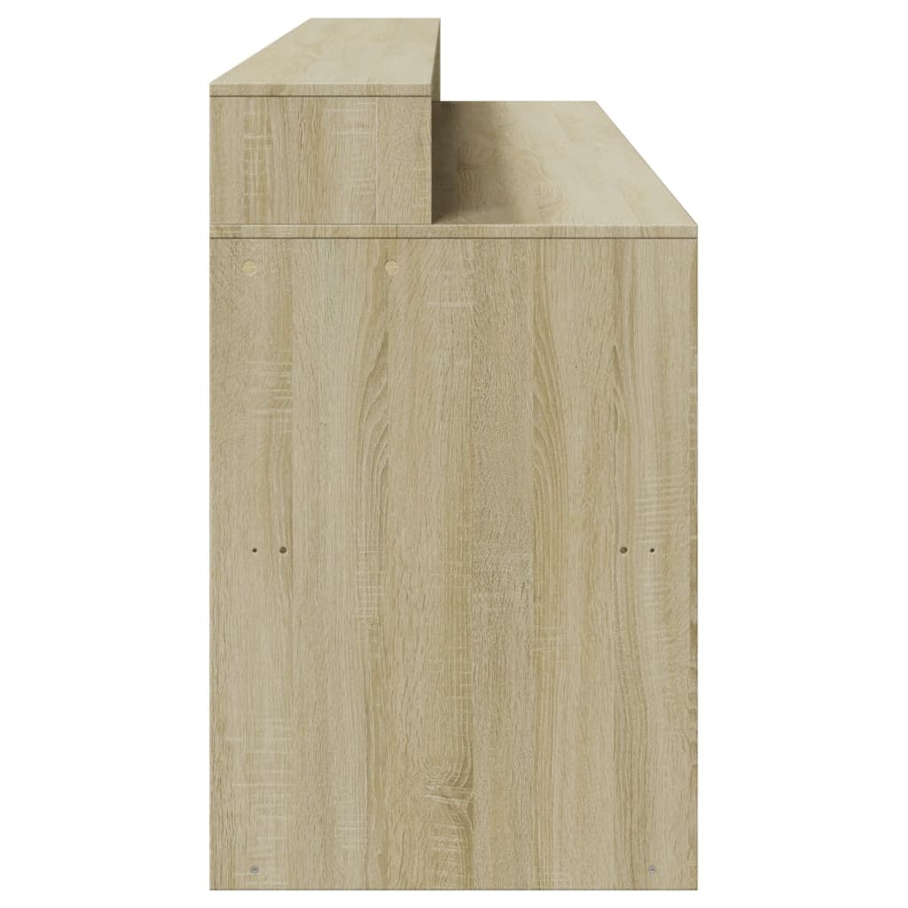 Desk with LED lighting 200x55x91 cm wood sonoma oak color