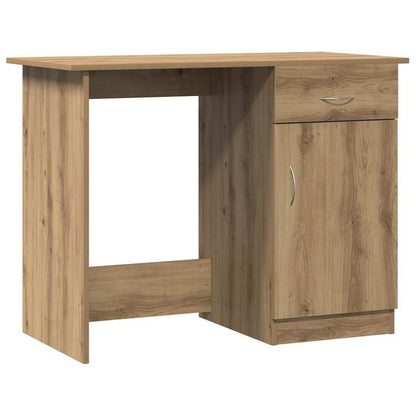 Desk 100x50x76 cm processed wood artisanal oak color