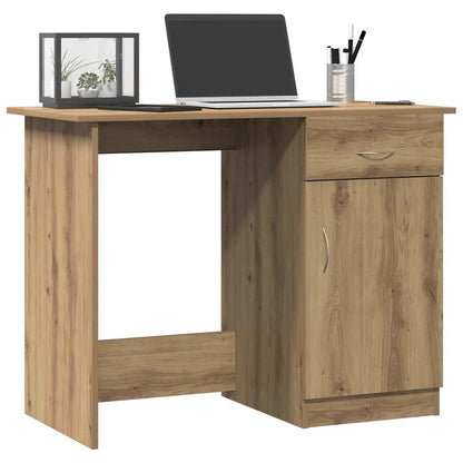Desk 100x50x76 cm processed wood artisanal oak color