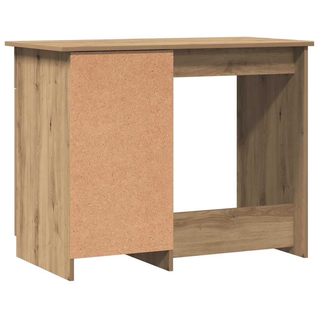 Desk 100x50x76 cm processed wood artisanal oak color
