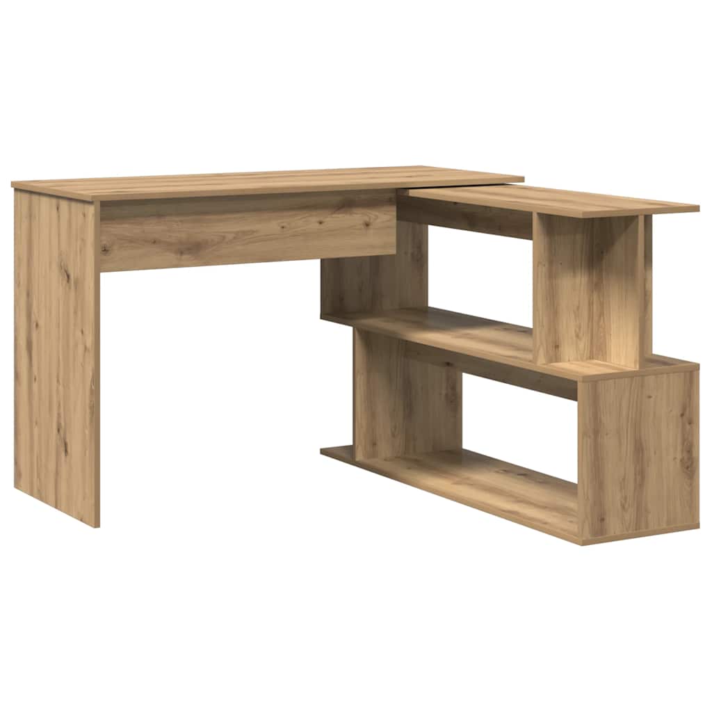 Corner desk 200.5x50x76 cm processed wood artisanal oak color